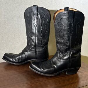 Lucchese 1883 Snip Toe Women’s Black Leather Cowboy Boots